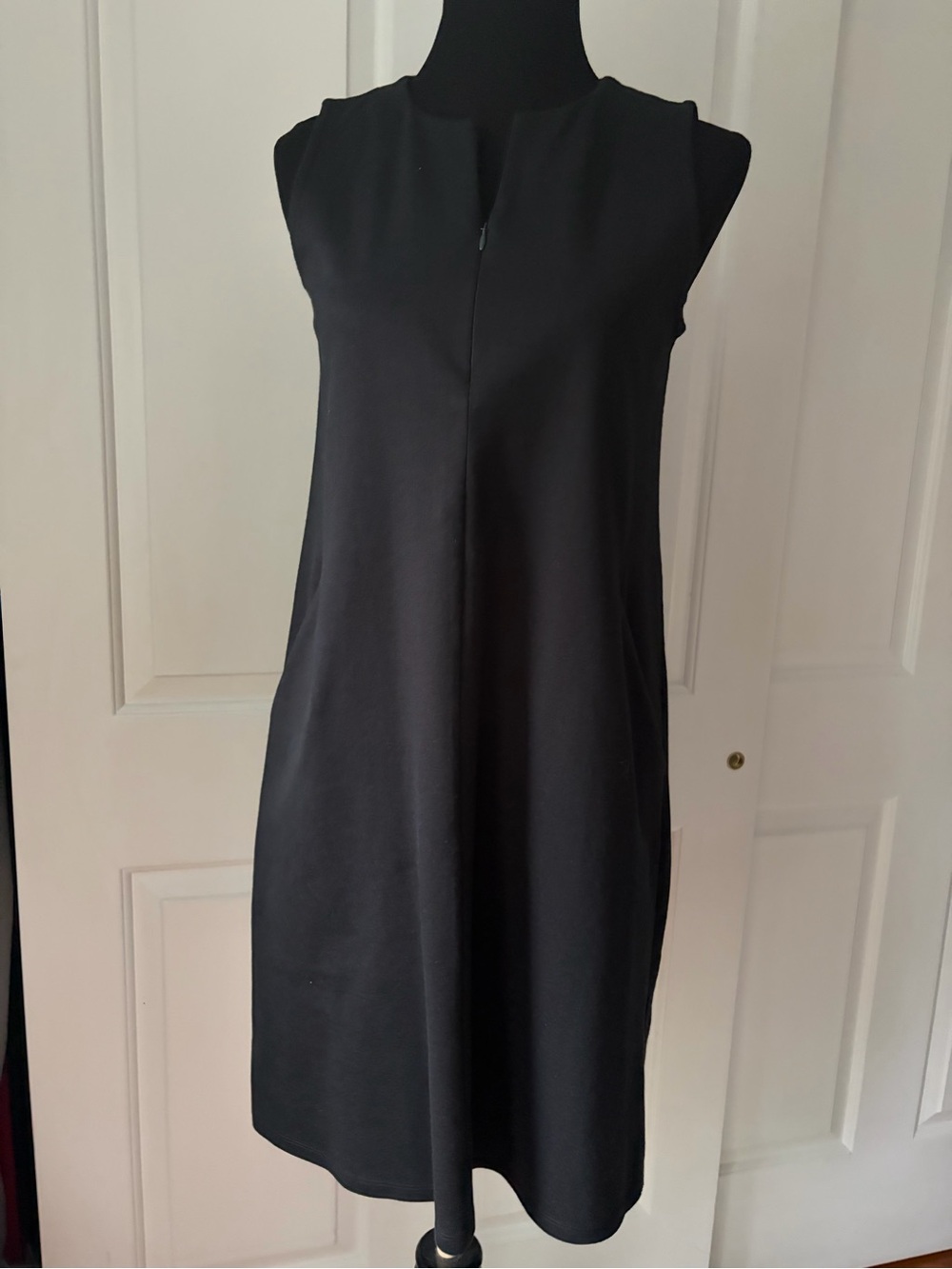 Eileen Fisher Black Sleeveless A-Line Mini Dress Small